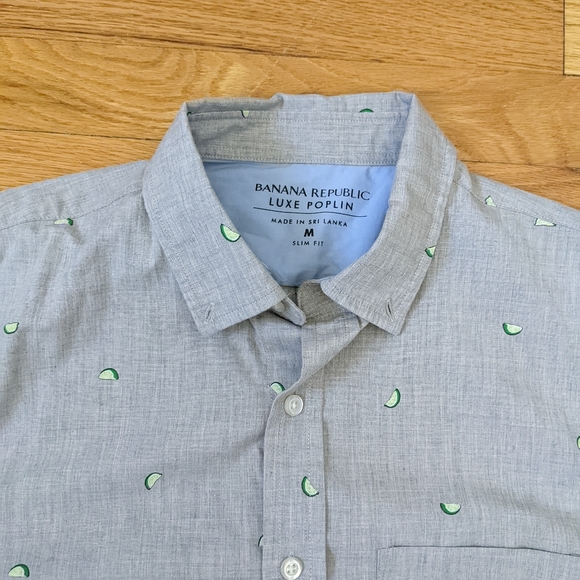 Banana Republicans Grey Button Up Medium Slim Fit - Picture 5 of 5